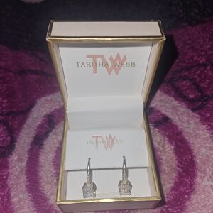 Tabitha Silver and Clear Gemstone Earrings